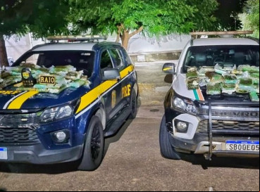 A droga estava prensada e escondida em forros falsos no teto de um caminhão que carregava colchões 