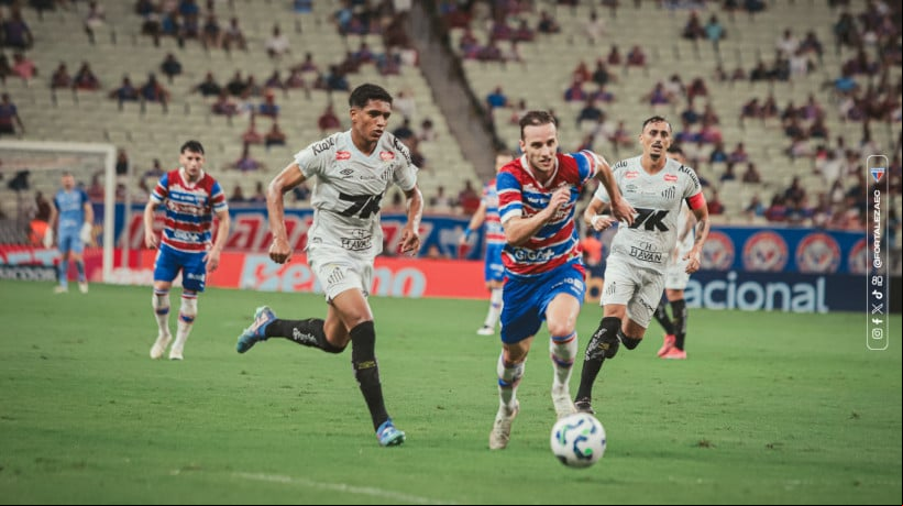 Fortaleza buscou o empate, mas perdeu do Santos com gol no fim 